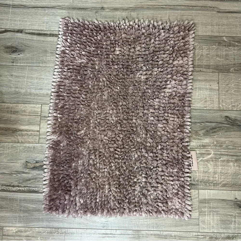 3 juicy couture mats pink silver color furry Plush Bath Mat